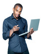 homme métiss ordinateur portable