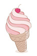 Ice-cream cone with cherry