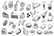 hand draw vector doodle illustration set hand draw vector doodle illustration set