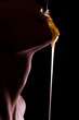 The naked girl is honey