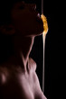 The naked girl is honey