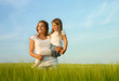 Photo: Family in a barley field Family in a barley field