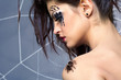 spider girl and spider Brachypelma smithi