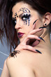 spider-girl and spider Brachypelma smithi