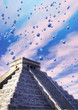 mayan pyramid and ufo