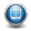 Icono borde metalico simbolo televisor