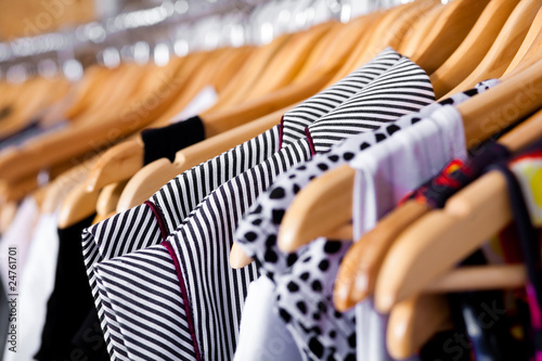 Photo: Multi-coloured wardrobe showcase, closeup Multi-coloured wardrobe showcase, closeup
