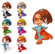 Young superheroes. Vector characters. Isolated objects
