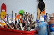 Malpinsel und Farben