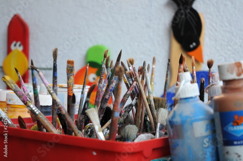 Foto: Malpinsel und Farben Malpinsel und Farben