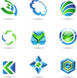 Images : Abstract blue and green Icon Set 20