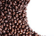Coffee beans concave frame on a white background Coffee beans concave frame on a white background
