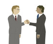 Two business men shaking hands.