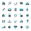 blue web internet icons - set 1