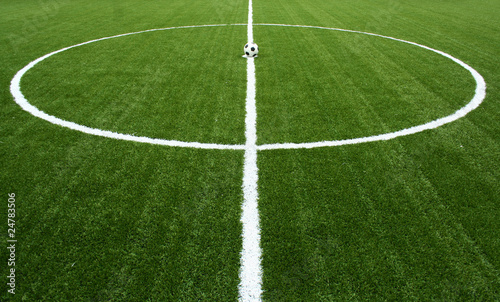 Photo: soccer ball on start kick of game soccer ball on start kick of game