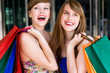 Friends with shopping bags