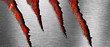 Torn metal texture over rusty grunge background