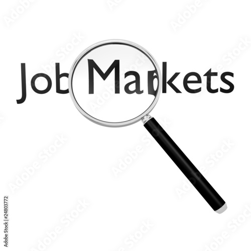 Magnifying glass on job markets Magnifying glass on job markets