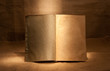 clear open book in dark room