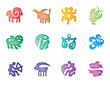 Colorful zodiac signs