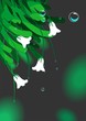 Illustration of plant with flower in a green background Illustration of plant with flower in a green background