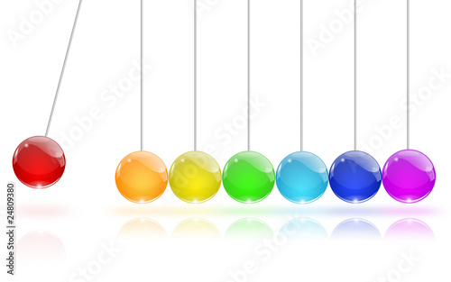 Illustration: Newton's Cradle colors Newton's Cradle colors