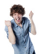cri de joie d'un jeune homme heureux