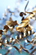 Foto: Ein Bohrer, Metallspäne Ein Bohrer, Metallspäne