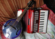 Mandolin and accordian in colour