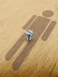 Screw halfway in plywood Board, Concept Screw halfway in plywood Board, Concept