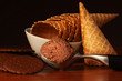 Scoop of rich chocolate ice cream Scoop of rich chocolate ice cream