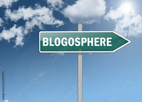 Illustration: Signpost "Blogosphere" Signpost "Blogosphere"