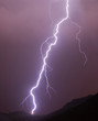 Lightning striking in a storm, over a forest