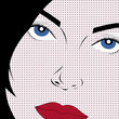 Vector Girl in Pop Art Style