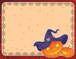 Hallooween card with pumpkins