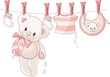 Teddy bear after washing drying on a rope... Teddy bear after washing drying on a rope...