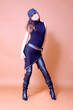 Fashion model wearing leather pants Fashion model wearing leather pants