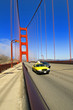 Yellow taxi crossing the Golden Gate Bridge Yellow taxi crossing the Golden Gate Bridge