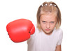 Boxer girl in red gloves Boxer girl in red gloves