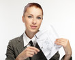 woman holding a magnifying glass in the hand woman holding a magnifying glass in the hand