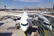 aircraft at the finger in the airport