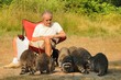 Old man and the raccoons