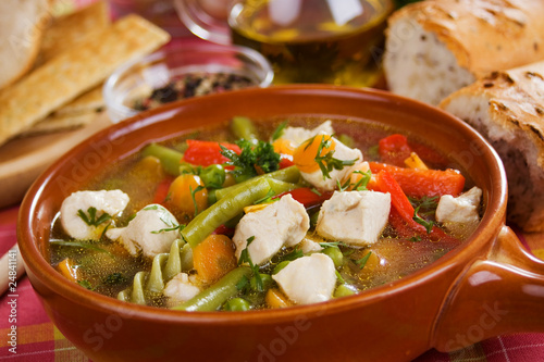 Photo: Chicken and vegetable soup Chicken and vegetable soup