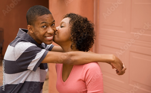 Photo: African-American single-parent family African-American single-parent family