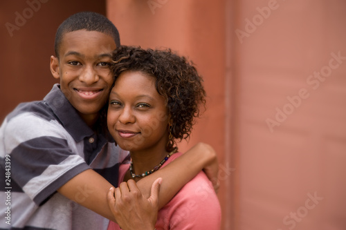Photo: African-American single-parent family African-American single-parent family
