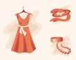 Vector: Woman wardrobe. Woman wardrobe.