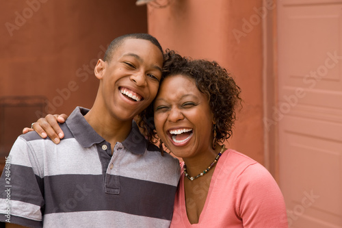 Photo: African-American single-parent family African-American single-parent family