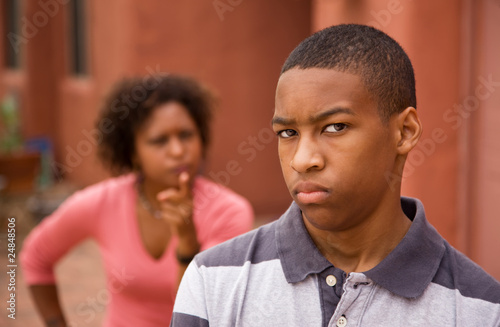 Photo: African-American single-parent family African-American single-parent family