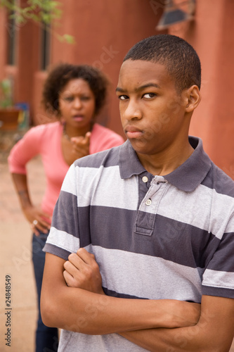 Photo: African-American single-parent family African-American single-parent family