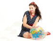 Wasserball und Frau
